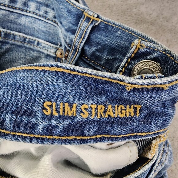 Mens American Eagle Outfitters Slim Straight Blue Denim Jeans Size 31X32 - Picture 4 of 11